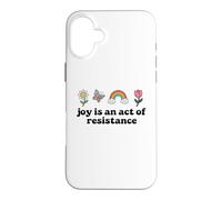 Joy is an Act of Resistance Rainbow Pride Month Human Rights Coque pour iPhone 16 Plus
