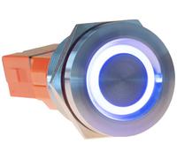 Joy-it 22T-02 22T-02 Bouton-poussoir 24 V 2 A 1 x On/Off à accrochage rouge, bleu (Ø x L) 25 mm x 22.7 mm IK10, IP68 1 pc(s)