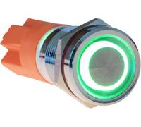 Joy-it Button12E-01 Button12E-01 Bouton-poussoir antivandalisme à accrochage vert (Ø x H) 12 mm x 26.5 mm IK10, IP67 1 pc(s) Piece