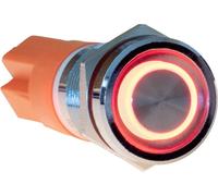 Joy-it Button12E-02 Button12E-02 Bouton-poussoir à accrochage rouge (Ø x L) 12 mm x 26.50 mm IK10, IP67 1 pc(s)