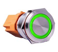 Joy-it BUTTON22B-M-GR BUTTON22B-M-GR Bouton-poussoir 250 V/AC 7 A 1 x On/(Off) à rappel vert (Ø x H) 25 mm x 40.40 mm IK10, IP67