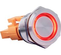 Joy-it BUTTON22B-M-RD BUTTON22B-M-RD Bouton-poussoir 250 V 7 A 1 x On/Off à rappel rouge (Ø x H) 25 mm x 40.40 mm IP67, IK10