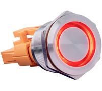 Joy-it Button22C-02 Interrupteur 240 V 15 A à accrochage rouge (Ø x H) 24.8 mm x 34.50 mm IP67, IK10 1 pc(s) Piece