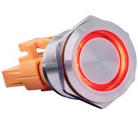 Joy-it Button22C-02 Interrupteur 240 V 15 A à accrochage rouge (Ø x L) 24.8 mm x 34.50 mm IP67, IK10 1 pc(s)