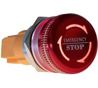Joy-it Button22NA-01 Button22NA-01 Bouton darrêt durgence verrouillage mécanique rouge, vert (Ø x H) 21.90 mm x 46.50 mm IK10, IP67 1 pc(s)