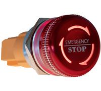 Joy-it Button22NA-02 Button22NA-02 Bouton darrêt durgence 220 V à accrochage rouge, vert (Ø x L) 22 mm x 46.50 mm IP67, IK10 1 pc(s) Piece