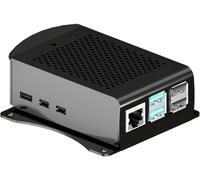 Joy-it RB-AlucaseP5-06B Boîtier pour ordinateur monocarte Convient pour (kits de développement): Raspberry Pi® avec sangles de