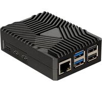 Joy-it RB-AlucaseP5-09 Boîtier pour ordinateur monocarte Convient pour (kits de développement): Raspberry Pi® avec refroidisseur passif noir