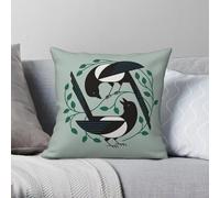 Joy Of Spring Taie d'oreiller carrée en polyester et lin avec fermeture éclair Motif corbeau