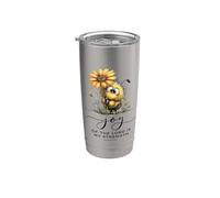 Joy Of The Lord Is My Strength Écriture Abeille Tournesol Gobelet isotherme en acier inoxydable double paroi