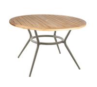 Joy Outdoor Table à manger ronde Pied Taupe / Plateau Fossil céramique grise Cane-Line - 5711877229221