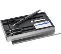 Joy Set Stylo Plume Calligraphie Al Black - Stylo Plume Avec 3 Plumes Différentes (1.1/1.5/1.9 Mm) - Avec Plume À Traction Et Grip Ergonomique - Avec 5 Cartouches D'encre Bleue T 10