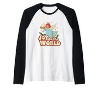 Joy to The World Ange Style Vacances Noël rétro Manche Raglan