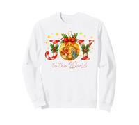 Joy to The World Crèche de Noël chrétienne Sweatshirt, Unisexe pour Adultes, Blanc, L