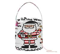 Joy To The World Sac de rangement portable pour fil à crochet Motif Père Noël