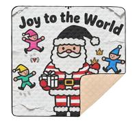 Joy to The World Tapis de jeu en mousse souple imperméable pour bébé Motif Père Noël 127 x 127 cm