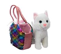 Joy Toy 52268 Catty Peluche 20 cm dans Une Pochette Magique à Paillettes 13 x 25 x 20 cm, Multicolore