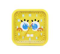 Joy Toy - Bob l'éponge Squarepants : Horloge Murale carrée avec Visage de Bob l'éponge en Plastique - Jaune - dans Un Emballage Cadeau - 26 x 4 x 26 cm