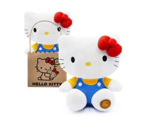 Joy Toy Hello Kitty Classic Eco Plush 24 cm dans Une Pochette en Carton réutilisable - La Peluche est composée à 100% de matériaux recyclés à partir de Bouteilles en Pet
