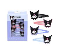 Joy Toy Kuromi Lot de 4 barrettes à cheveux dans un coffret cadeau 9 x 1,5 x 14 cm