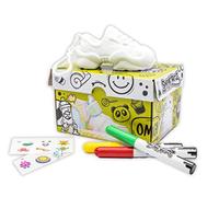 Joy Toy - Sneak-Artz - Mini baskets de 10 cm à personnaliser soi-même avec couleurs, clip on et autocollants dans une boîte à chaussures jaune - 24 différentes à collectionner - Jaune