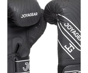 JOYA Gants de kickbox Essentials - Noir et blanc 14 oz - Fabriqués en cuir synthétique de qualité supérieure - Gants de sparring pour arts martiaux - Muay Thai Kickboxing Gants de boxe Punching Joya