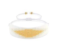Joya Love Bracelet Blanc Pour Femme, Cadeau Surfeur, CœUr D'Amour, Style BohèMe, Motif Rococo, RéGlable, Fait Main, éLéGant