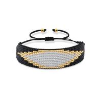 Joya Love Bracelet Noir Pour Femme, Cadeau Surfeur, CœUr D'Amour, Style BohèMe, Motif Rococo, RéGlable, Fait Main, éLéGant
