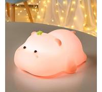 Joyan Veilleuse Bébé, Veilleuse Enfant Veilleuse Rechargeable, Silicone Tactile Veilleuse Enfant, Fonction Minuterie, Hippopotame Lampe de Chevet Enfant, Veilleuse Deco Chambre Bébé, pour Cadeau Bébé