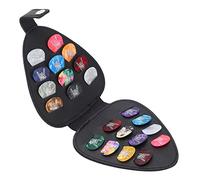 Joyance Sac à médiators de guitare, étui de rangement en cuir synthétique de grande capacité, résistant aux rayures, comprend 22 médiators, coutures fines, organiseur portable, multicolore,