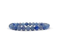 JoyasMinerales Bracelet en Aventurine Bleue | 100% Pierres Naturelles Authentiques | Confortable & Élégant | Fil Élastique Coréen + Boîte Cadeau Incluse (Aventurine Bleue, 6mm)