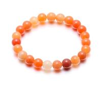 JoyasMinerales Bracelet en Aventurine Rouge | 100% Pierres Naturelles Authentiques | Confortable & Élégant | Fil Élastique Coréen + Boîte Cadeau Incluse (Aventurine Rouge, 8mm)