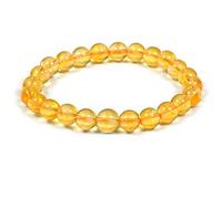 JoyasMinerales Bracelet en Citrine | 100% Pierres Naturelles Authentiques | Confortable & Élégant | Fil Élastique Coréen + Boîte Cadeau Incluse (Citrine, 6mm)