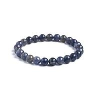 JoyasMinerales Bracelet en Cordiérite | 100% Pierres Naturelles Authentiques | Confortable & Élégant | Fil Élastique Coréen + Boîte Cadeau Incluse (Cordiérite, 8mm)