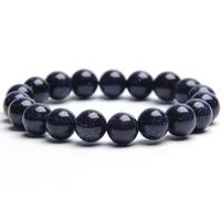JoyasMinerales Bracelet en Grès Bleu | 100% Pierres Naturelles Authentiques | Confortable & Élégant | Fil Élastique Coréen + Boîte Cadeau Incluse (Grès Bleu, 6mm)