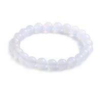 JoyasMinerales Bracelet en Jade Blanc | 100% Pierres Naturelles Authentiques | Confortable & Élégant | Fil Élastique Coréen + Boîte Cadeau Incluse (Jade Blanc, 6mm)