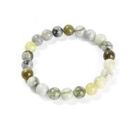 JoyasMinerales Bracelet en Jade Fleuri | 100% Pierres Naturelles Authentiques | Confortable & Élégant | Fil Élastique Coréen + Boîte Cadeau Incluse (Jade Fleuri, 8mm)