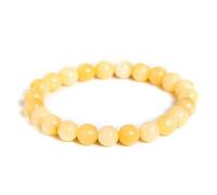 JoyasMinerales Bracelet en Jade Jaune | 100% Pierres Naturelles Authentiques | Confortable & Élégant | Fil Élastique Coréen + Boîte Cadeau Incluse (Jade Jaune, 6mm)