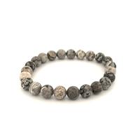 JoyasMinerales Bracelet en Jaspe Carte | 100% Pierres Naturelles Authentiques | Confortable & Élégant | Fil Élastique Coréen + Boîte Cadeau Incluse (Jaspe Carte, 6mm)