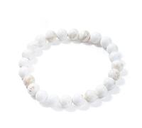 JoyasMinerales Bracelet en Magnésite | 100% Pierres Naturelles Authentiques | Confortable & Élégant | Fil Élastique Coréen + Boîte Cadeau Incluse (Magnésite, 10mm)