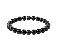JoyasMinerales Bracelet en Obsidienne Noire | 100% Pierres Naturelles Authentiques | Confortable & Élégant | Fil Élastique Coréen + Boîte Cadeau Incluse (Obsidienne Noire, 8mm)