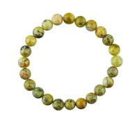 JoyasMinerales Bracelet en Opale Verte | 100% Pierres Naturelles Authentiques | Confortable & Élégant | Fil Élastique Coréen + Boîte Cadeau Incluse (Opale Verte, 4mm)