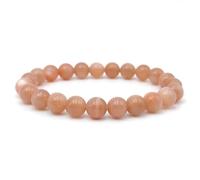 JoyasMinerales Bracelet en Pierre de Soleil | 100% Pierres Naturelles Authentiques | Confortable & Élégant | Fil Élastique Coréen + Boîte Cadeau Incluse (Pierre de Soleil, 10mm)