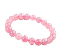 JoyasMinerales Bracelet en Quartz Rose Transparent | 100% Pierres Naturelles Authentiques | Confortable & Élégant | Fil Élastique Coréen + Boîte Cadeau Incluse (Quartz Rose Transparent, 6mm)