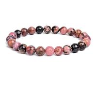 JoyasMinerales Bracelet en Rhodochrosite | 100% Pierres Naturelles Authentiques | Confortable & Élégant | Fil Élastique Coréen + Boîte Cadeau Incluse (Rhodochrosite, 6mm)