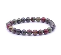 JoyasMinerales Bracelet en Sang de Dragon | 100% Pierres Naturelles Authentiques | Confortable & Élégant | Fil Élastique Coréen + Boîte Cadeau Incluse (Sang de Dragon, 8mm)