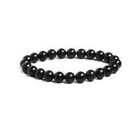 JoyasMinerales Bracelet en Shungite | 100% Pierres Naturelles Authentiques | Confortable & Élégant | Fil Élastique Coréen + Boîte Cadeau Incluse (Shungite, 8mm)