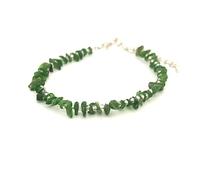 JoyasMinerales Bracelets en Éclats de Pierres Naturelles avec Fermoir | Taille Réglable | Pierres 100% Authentiques - Inclus Boîte à Bijoux (Diopside)