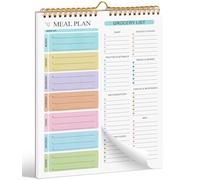 Joyberg Planificateur de repas hebdomadaire, 21,6 x 27,9 cm, 60 feuilles de planificateur de repas hebdomadaire, planificateur de repas à double hélice et liste de courses, planificateur de menu mural