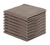 joybest Lot de 8 torchons de cuisine en coton, tissage gaufré, ultra doux, absorbants, séchage rapide, 30,5 x 30,5 cm, café